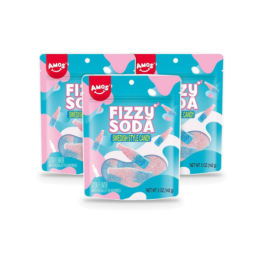 Amos Swedish Fizzy Soda Peg Bags 5oz 3-Pack