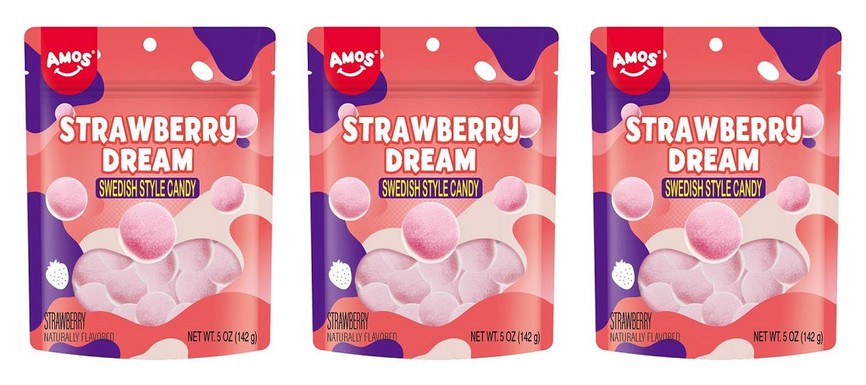 Amos Swedish Strawberry Dream Peg Bags 5oz — 3-Pack