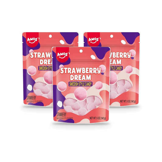 Amos Swedish Strawberry Dream Peg Bags 5oz 3-Pack