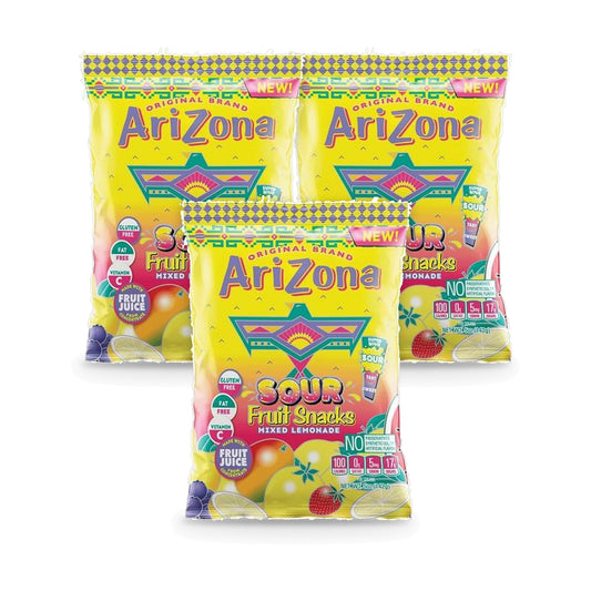 Arizona Fruit Snacks Sour Mixed Lemonade 5oz 3-Pack