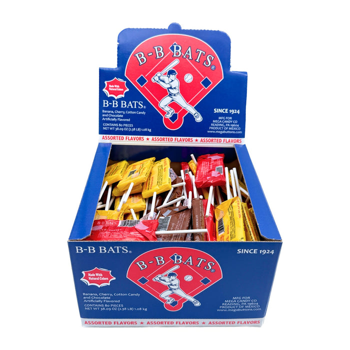 B-B Bats Taffy Pops Assorted 80ct