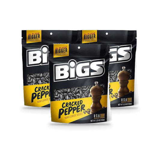 BIGS Sunflower Seeds Cracked Pepper 5.35oz 3-Pack