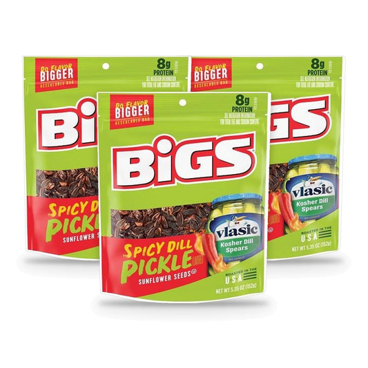 BIGS Sunflower Seeds Spicy Dill Pickle Vlasic 5.35oz 3-Pack