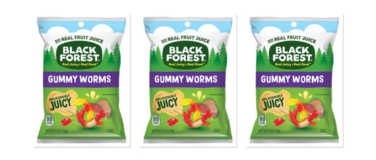 Black Forest Gummy Worms 6oz Peg Bag 3-Pack