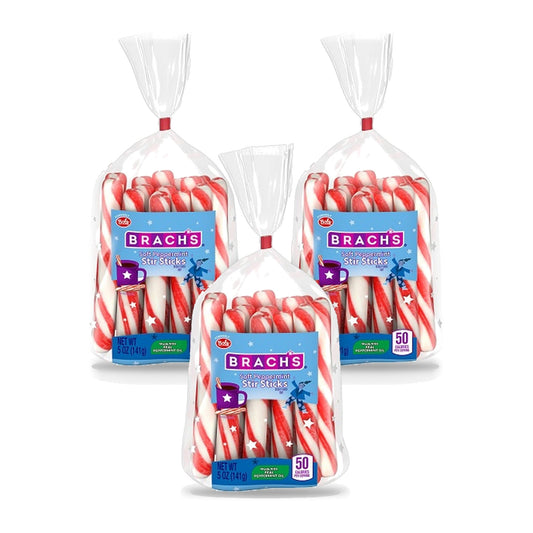 Brach's Soft Peppermint Sticks 5oz Peg Bag 3-Pack