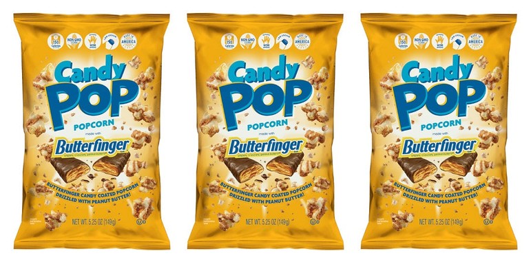 Candy Pop Butterfinger Popcorn 5.25oz Bags — 3-Pack