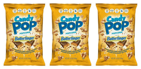 Candy Pop Butterfinger Popcorn 5.25oz Bags — 3-Pack