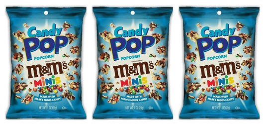 Candy Pop M&M's Minis Popcorn 1oz Bags — 3-Pack