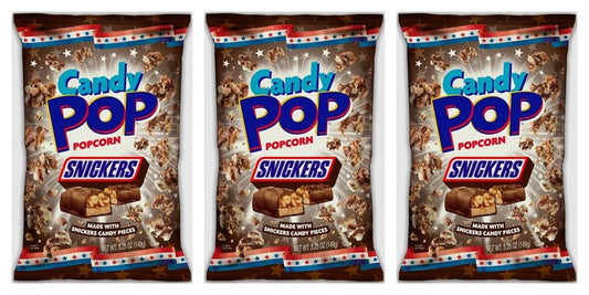 Candy Pop Snickers Popcorn 5.25oz Bags — 3-Pack