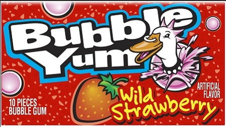 Bubble Yum Wild Strawberry 10pc Gum 12ct Packs