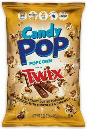 Candy Pop TWIX Popcorn 5.25oz Bags — Case of 12