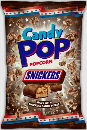 Candy Pop Snickers Popcorn 5.25oz Bags — Case of 12