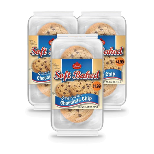 Carley's Soft Baked Chocolate Chip Cookies 5.34oz 3-Pack