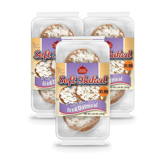 Carley's Soft Baked Iced Oatmeal Cookies 5.34oz 3-Pack