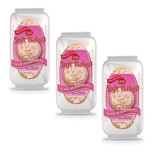 Carley's Soft Baked Iced Strawberry Cookies 5.34oz 3-Pack
