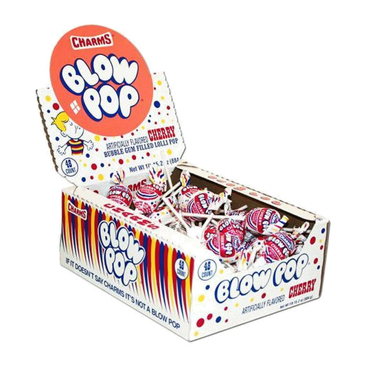 Charms Blow Pop Cherry 0.65oz 48ct — full package