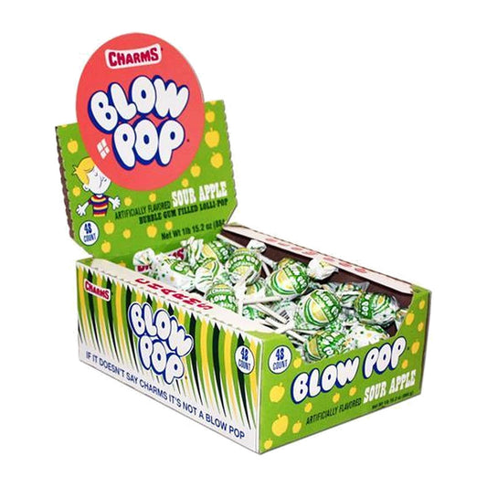 Charms Blow Pop Sour Apple 0.65oz 48ct — full package