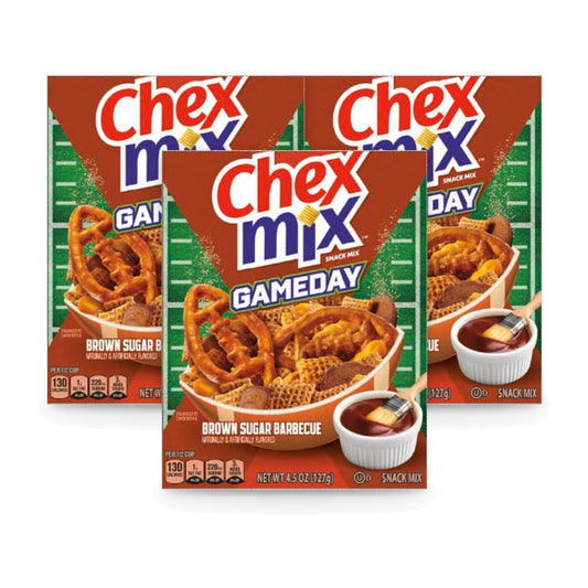 Chex Mix Gameday Brown Sugar BBQ Snack Mix 4.5oz 3-Pack — three single packs