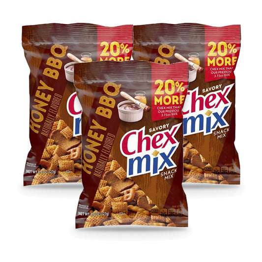 Chex Mix Honey BBQ Snack Mix 4.5oz 3-Pack — three single packs