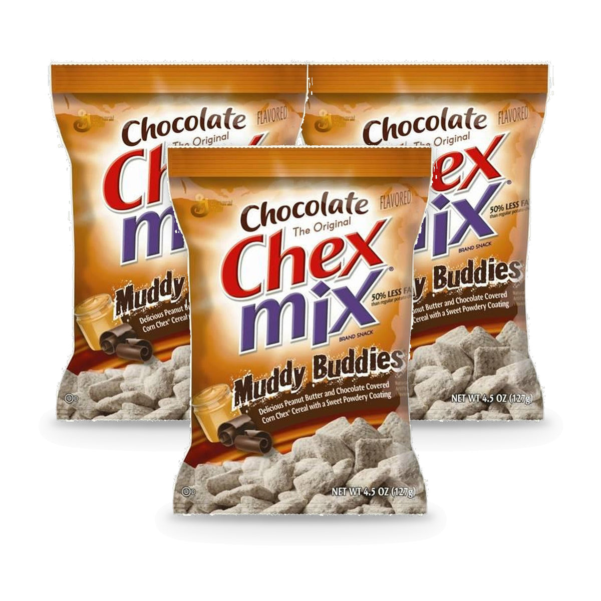 Chex Mix Muddy Buddies 4.5oz 3-Pack — three single packs
