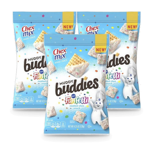 Chex Mix Muddy Buddies Funfetti 4.25oz 3-Pack — three single packs