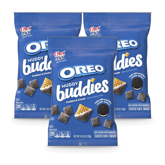 Chex Mix Muddy Buddies Oreo 4.5oz 3-Pack — three single packs
