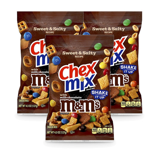 Chex Mix Sweet & Salty M&M's 4.5oz 3-Pack — three single packs