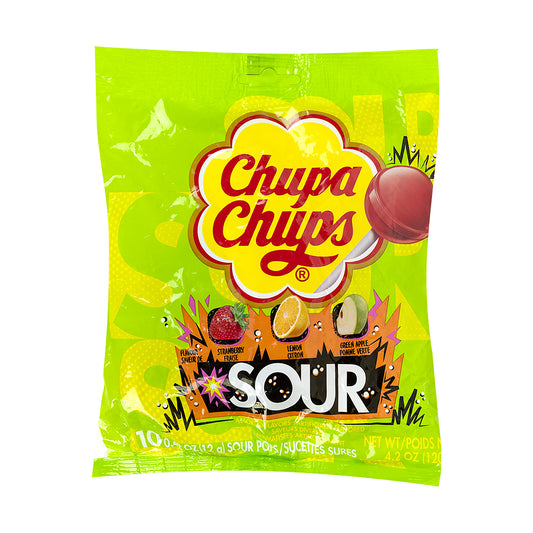 Chupa Chups Sour 10-Count 4.2oz Peg Bag single