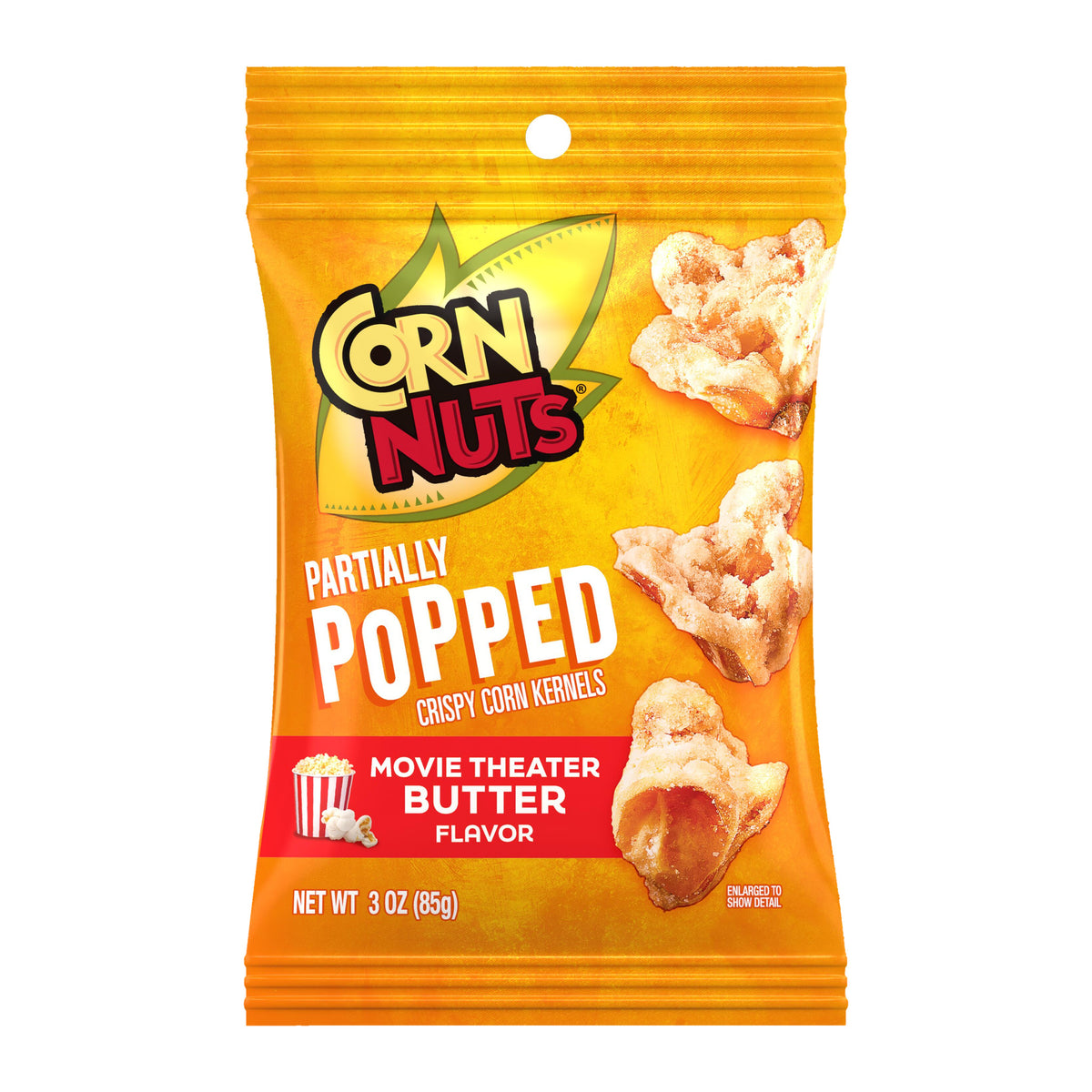 Corn Nuts Partially Popped Movie Theater Butter 3oz Peg Bag, full package