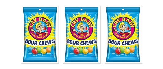 Cry Baby Sour Chews Peg Bag 7oz 3-Pack