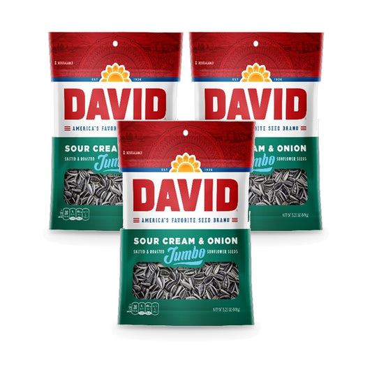David Jumbo Sour Cream & Onion Seeds 5.25oz 3-Pack