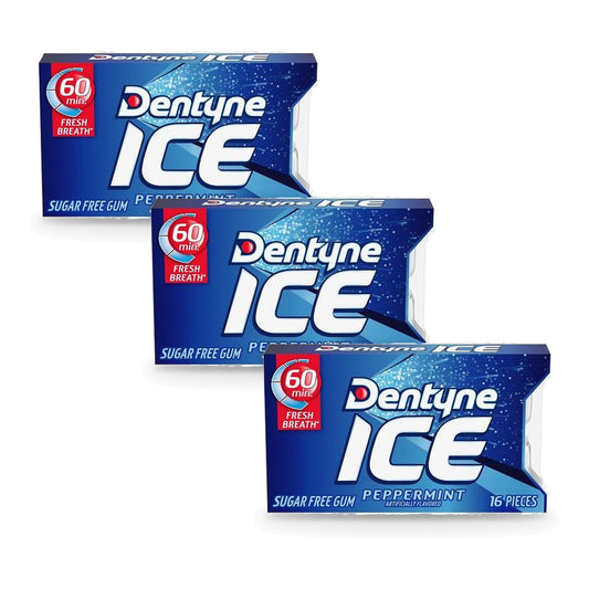 Dentyne Ice Peppermint Sugar-Free Gum 16-Piece Packs 3-Pack
