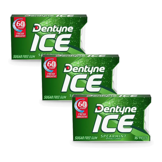 Dentyne Ice Spearmint Sugar-Free Gum 16-Piece Packs 3-Pack