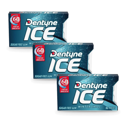 Dentyne Ice Winter Chill Sugar-Free Chewing Gum 16-Piece Packs 3-Pack