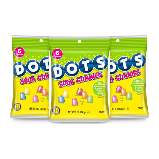 Dots Sour Peg Bag 8oz 3-Pack
