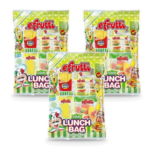 e.frutti Sour Lunch Bag Gummy 2.7oz Peg Bag 3-Pack