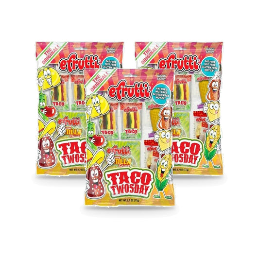 e.frutti Taco Twosday Gummy 2.7oz Peg Bag 3-Pack