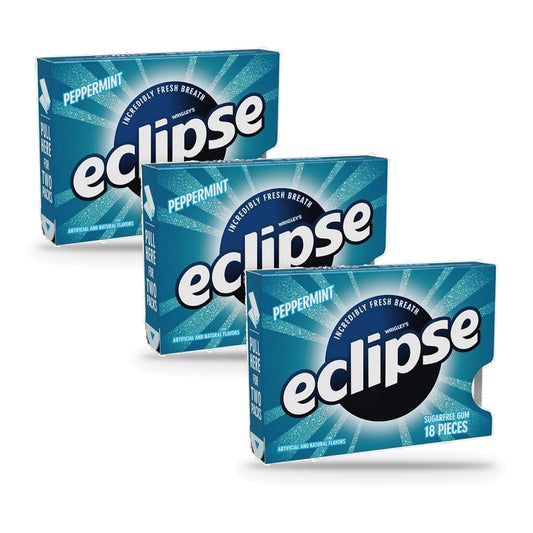 Eclipse Peppermint Sugar-Free Gum 18-Piece Packs 3-Pack