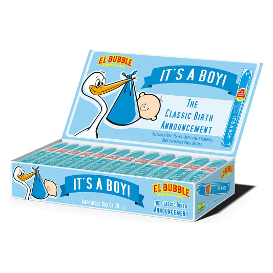 El Bubble It's A Boy Bubble Gum Cigars, open display box of 36 cigars
