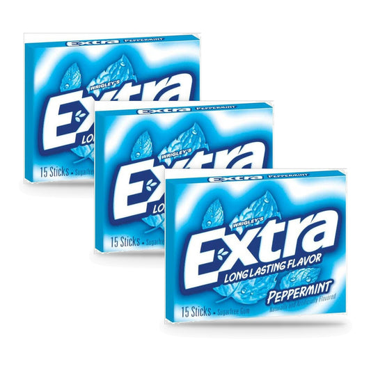 Extra Peppermint Sugar-Free Gum Party Packs 15-Stick 3-Pack