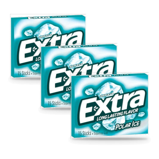 Extra Polar Ice Sugar-Free Gum Party Packs 15-Stick 3-Pack