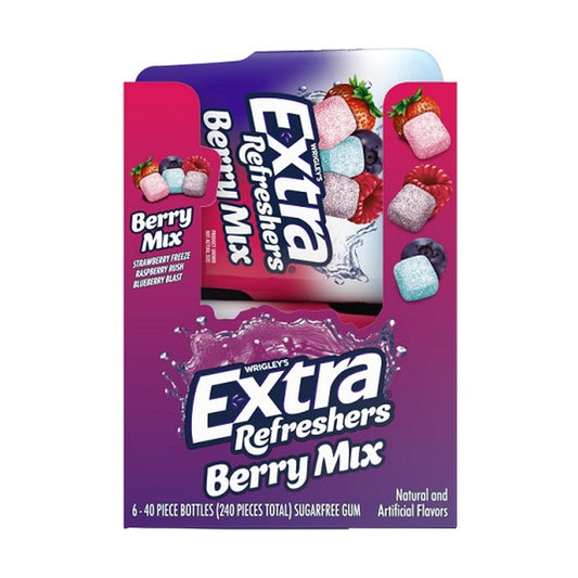 Extra Refreshers Berry Mix Sugar-Free Gum 40-Piece Bottle