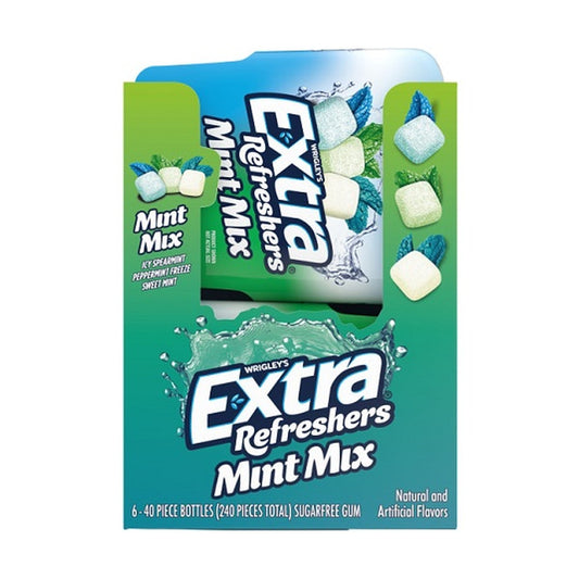 Extra Refreshers Mint Mix Sugar-Free Gum 40-Piece Bottle
