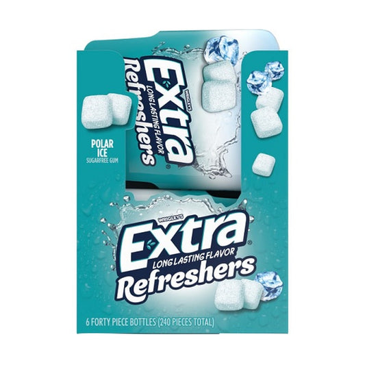Extra Refreshers Polar Ice Sugar-Free Gum 40-Piece Bottle