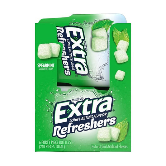 Extra Refreshers Spearmint Sugar-Free Gum 40-Piece Bottle