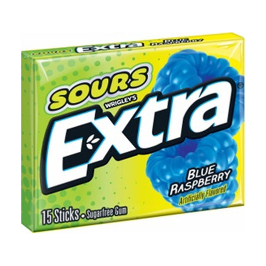 Extra Sour Blue Raspberry Sugar-Free Gum Party Packs 15-Stick
