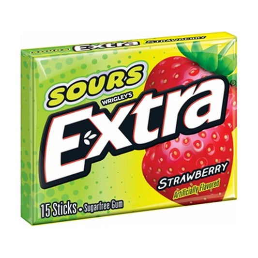 Extra Sour Strawberry Sugar-Free Gum Party Packs 15-Stick