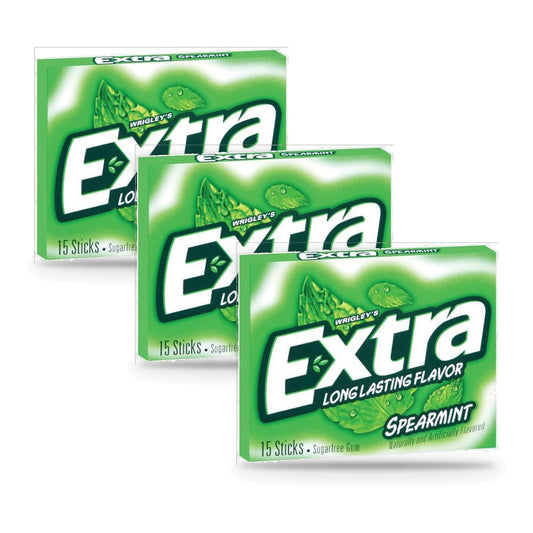 Extra Spearmint Sugar-Free Chewing Gum Party Packs 15-Stick 3-Pack