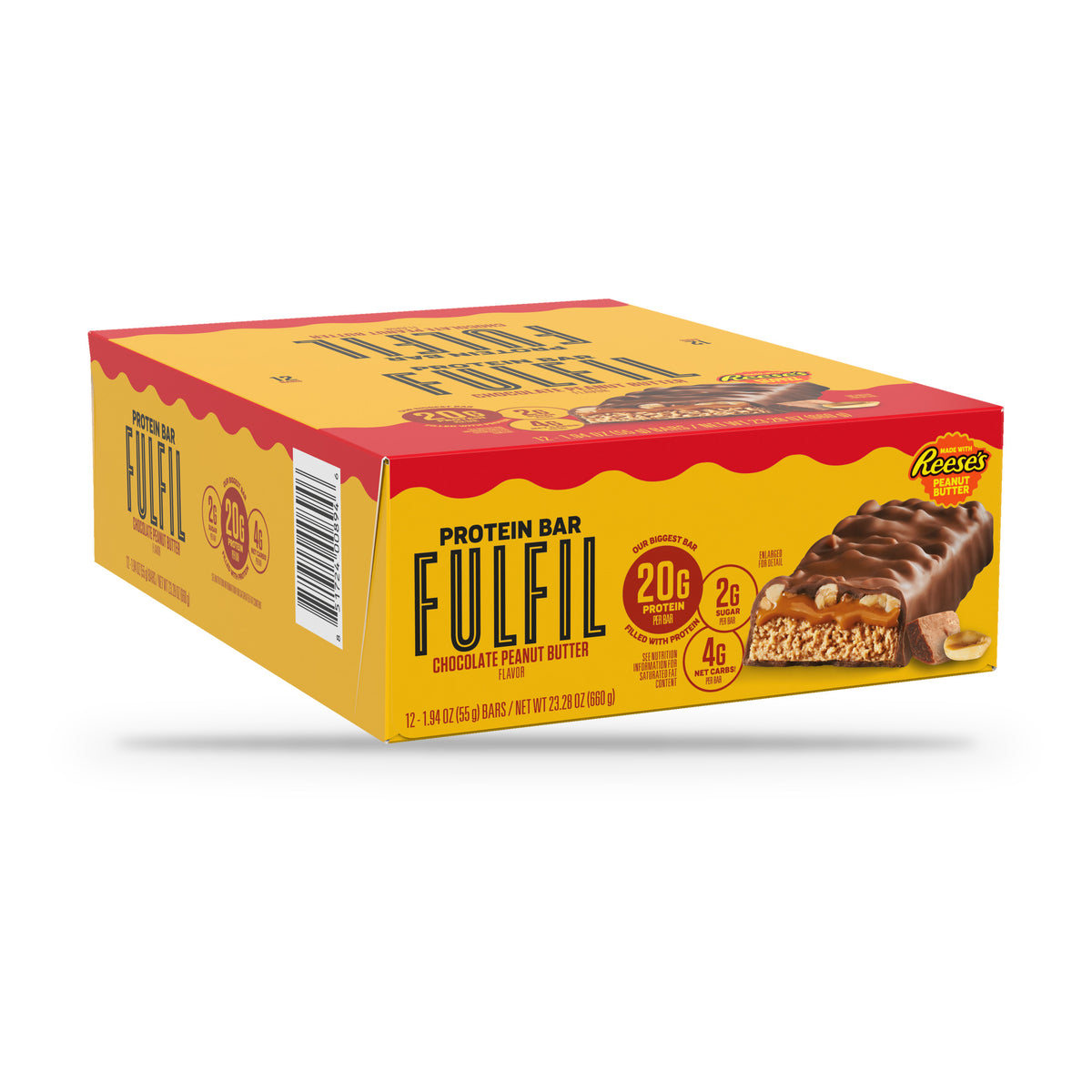Fulfil Chocolate and Reese's Peanut Butter Protein Bar 1.94oz, Box of 12