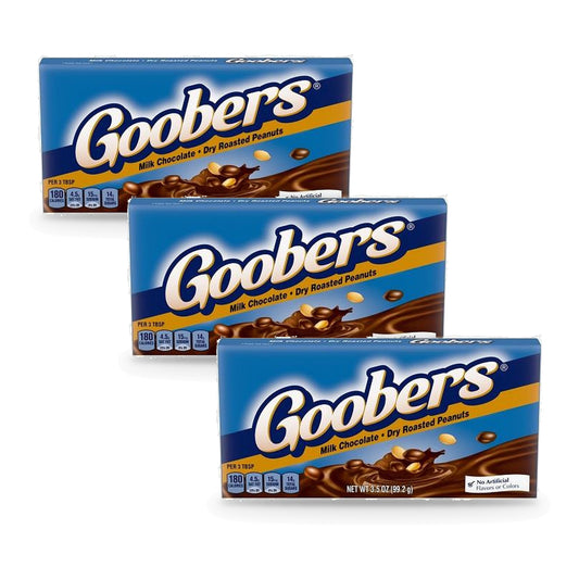 Goobers Chocolate Covered Peanuts 3.5oz Theater Box 3-Pack